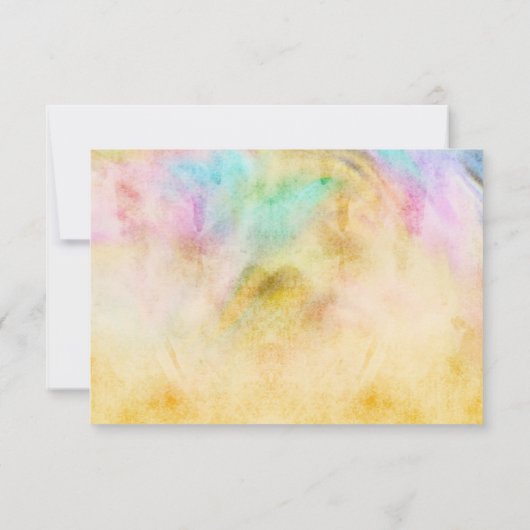 バルミツワーイエロー絞り染めデザインRSVPカード 出欠カード (裏面)