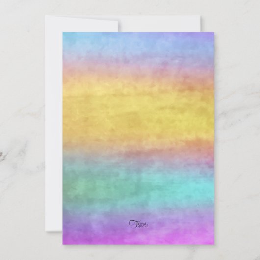 バルミツワーウォーターカラーストリークス 招待状 (裏面)