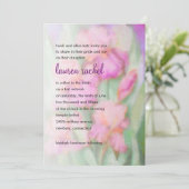 バルミツワーウォーターカラーピンクアイリス 招待状 (スタンド正面)