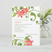 バルミツワーウォーターカラーフローラデザイン 招待状 (スタンド正面)