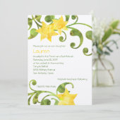 バルミツワーウォーターカラーフローラデザイン 招待状 (スタンド正面)