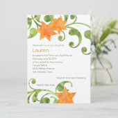 バルミツワーウォーターカラーフローラデザイン 招待状 (スタンド正面)