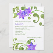 バルミツワーウォーターカラーフローラデザイン 招待状 (正面)