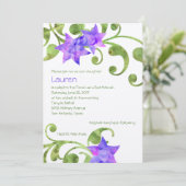 バルミツワーウォーターカラーフローラデザイン 招待状 (スタンド正面)