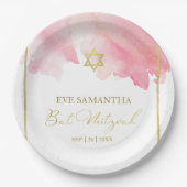 バルミツワーウォーターカラー紙プレート |抽象芸術 ペーパープレート (正面)