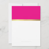 バルミツワーウルトラトレンディーモダンピンクブラック金ゴールド 招待状 (裏面)