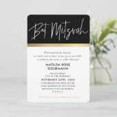 バルミツワーウルトラモダントレンディーブスタイリッシュラック金ゴールド 招待状 (スタンド正面)