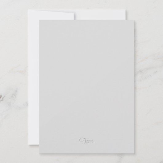 バルミツワーエメラルドグリーングラデーションリボンとスター 招待状 (裏面)