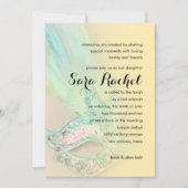 バルミツワーエレガントイエロー&アクアマスカレード 招待状 (正面)