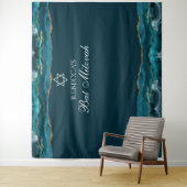 バルミツワーエレガントパーティーティール(緑がかった色)金ゴールドフォトブース タペストリー (インサイチュ)