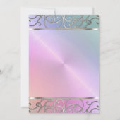 バルミツワーエレガントパールピンクシルバーフィリグリー 招待状 (裏面)