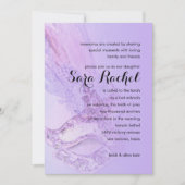 バルミツワーエレガント仮装パープルとピンク 招待状 (正面)