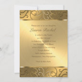 バルミツワーエレガント全金ゴールド映画 招待状 (正面)