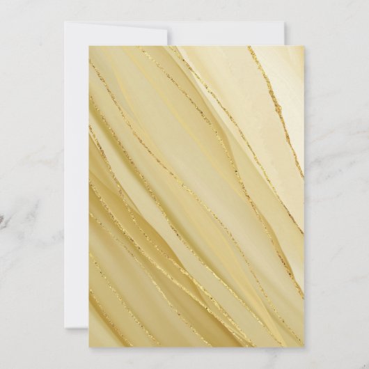 バルミツワーエレガント金ゴールドグリッター招待状 招待状 (裏面)