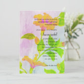 バルミツワーオレンジハイビスカスウォーターカラー 招待状 (スタンド正面)