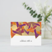 バルミツワーオレンジ色の紫色の星David Any Color 招待状 (スタンド正面)