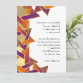 バルミツワーオレンジ色の紫色の星David Any Color 招待状 (スタンド正面)