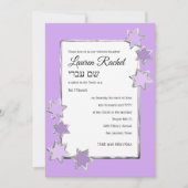 バルミツワーオールカラーホワイトセンターシルバースターズ 招待状 (正面)