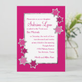 バルミツワーオールカラーホワイトセンターシルバースターズ 招待状 (スタンド正面)