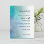 バルミツワーカッコいいカラーズアクアブルーパープルホワイト 招待状 (スタンド正面)