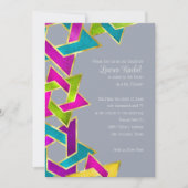 バルミツワーカラフルスター・オブ・デイビッド 招待状 (正面)