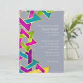 バルミツワーカラフルスター・オブ・デイビッド 招待状 (スタンド正面)