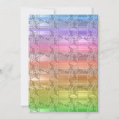 バルミツワーカラフルレインボースターダマスク 招待状 (裏面)