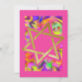 バルミツワーカラフル抽象芸術不適合スタイル 招待状 (裏面)