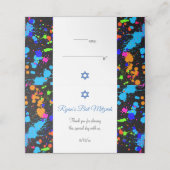 バルミツワーカラフル絵を描(ばちゃばちゃ)跳ねるカスタム プレイスカード (外部開封)