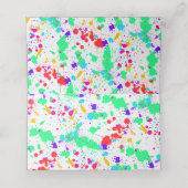 バルミツワーカラフル絵を描(ばちゃばちゃ)跳ねるカスタム プレイスカード (内部開封)