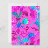 バルミツワーカラフル色彩の鮮やかダマスクピンク 招待状 (裏面)
