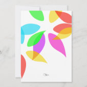 バルミツワーカラフル花びら 招待状 (裏面)