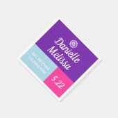 バルミツワーカラーブロックナパーソナライズされたプキンス スタンダードカクテルナプキン (角)