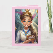 バルミツワーカード5" x 7"折り畳みグリーティングカード カード (正面)