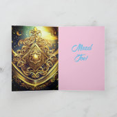 バルミツワーカード5" x 7"折り畳みグリーティングカード カード (内部)