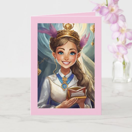 バルミツワーカード5" x 7"折り畳みグリーティングカード カード (蘭)