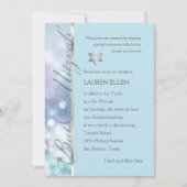 バルミツワーキラライトブルーとパープル 招待状 (正面)