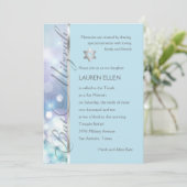 バルミツワーキラライトブルーとパープル 招待状 (スタンド正面)