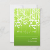 バルミツワーグラスグリーンホワイトスパークリライト 出欠カード (正面)