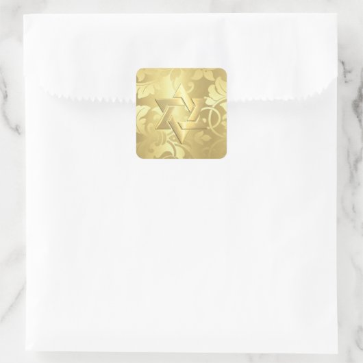 バルミツワーゴールデンダマスク任意のアクセント色 スクエアシール (バッグ)