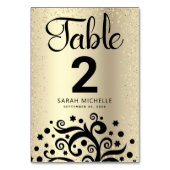 バルミツワーゴールドフォイルツリーオブライフ黒文字 テーブルナンバー (裏面)