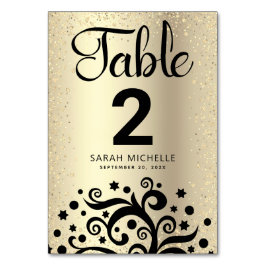 バルミツワーゴールドフォイルツリーオブライフ黒文字 テーブルナンバー