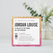 バルミツワーシンプルシモダンック金ゴールドグリッター 招待状 (スタンド正面)