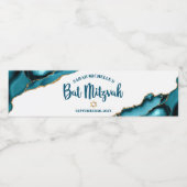 バルミツワーシンプルターコイズモダン金ゴールドアゲート ペットボトルラベル (シングルラベル)