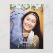 バルミツワースクリプトフォトシルバーフローラありがとう ポストカード (正面)