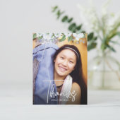 バルミツワースクリプトフォトシルバーフローラありがとう ポストカード (スタンド正面)