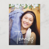 バルミツワースクリプトフォト金ゴールドフローラありがとう ポストカード (正面)