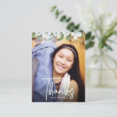 バルミツワースクリプトフォト金ゴールドフローラありがとう ポストカード (スタンド正面)