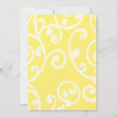 バルミツワースクロールパターンイエロー招待状 招待状 (裏面)