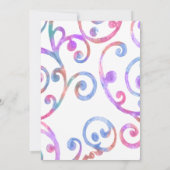 バルミツワースクロールパターンカラフル招待状 招待状 (裏面)